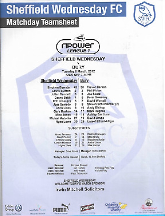 Dunsbyowl's tweet photo. #OnThisDay in 2012 a 1st Home match with Dave Jones in charge & a 1st victory - thumping @buryfcofficial4โ1 at Hillsborough in front of 17,684. #SWFC goals Antonio 2 , Madine & Lowe. Whilst at Walsall, a 3rd defeat in 4 for the ๐ท๐คฃanother great #SheffieldDouble #MindTheGap https://t.co/tWFJi7rRZK