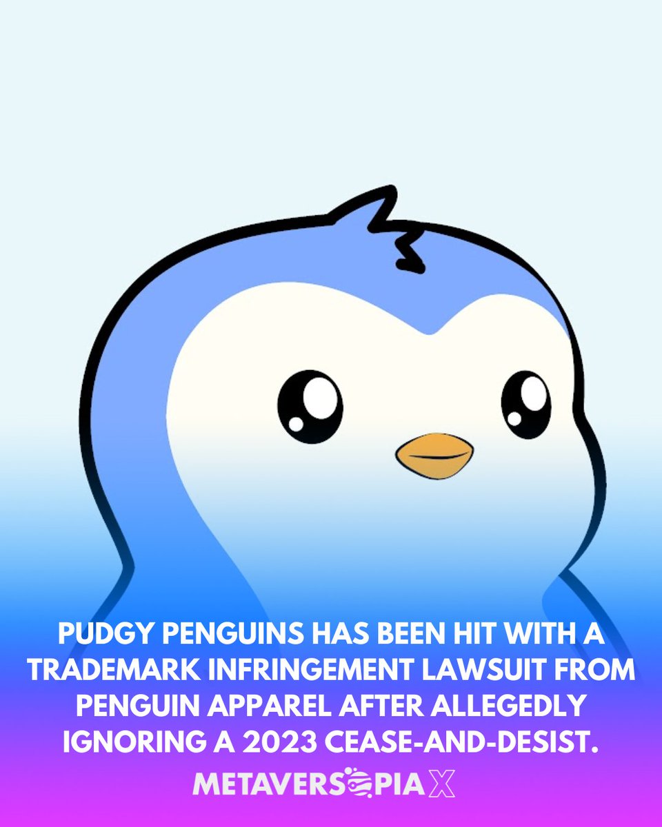 Metaversopia's tweet image. Penguin Legal Battle 🐧
#PudgyPenguins #NFT #Trademark