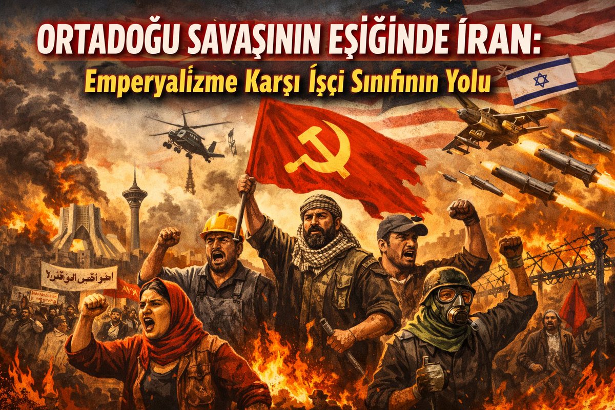 PatronsuzGazete's tweet photo. 🔥 Ortadoğu Savaşının Eşiğinde İran: Emperyalizme Karşı İşçi Sınıfının Yolu
Ortadoğu yeni bir büyük savaşın eşiğinde. İsrail’in saldırganlığı, ABD emperyalizminin sınırsız desteği ve bölgesel güçlerin çatışması, milyonlarca insanı yeni bir felaketin içine sürüklüyor. Bu savaş ne “demokrasi” ne de “güvenlik” savaşıdır. Bu, kapitalist-emperyalist sistemin Ortadoğu üzerindeki hâkimiyet kavgasıdır.
Peki bu karanlık tablodan çıkış yolu nedir?
Bu yazı;
İran’a yönelik emperyalist saldırıların arka planını,
Ortadoğu’da büyüyen savaş tehlikesini,
Burjuva rejimlerin ve diplomatik çözüm masallarının iflasını,
Ve gerçek çözümün neden işçi sınıfının enternasyonal mücadelesi olduğunu ele alıyor.
Gerçek barış; emperyalist güçlerin masa başı anlaşmalarıyla değil, işçi sınıfının devrimci mücadelesiyle mümkündür. 

📖 Yazının tamamını okumak için:
https://t.co/Uu76meEbCS
#Ortadoğu #İran #Emperyalizm #Savaş #İşçiSınıfı #Sosyalizm