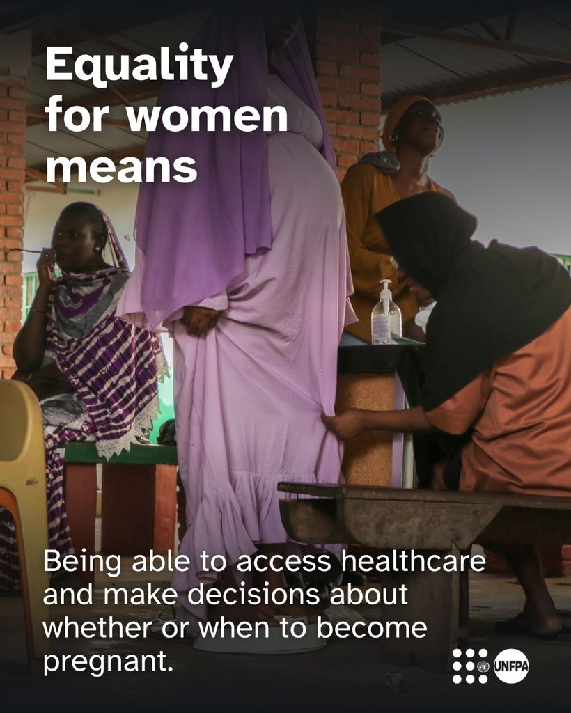 UNFPATheGambia's tweet photo. What does equality mean?

For these⬇️ women & girls, it means⬇️

✅Rights respected
✅Dignity upheld
✅Opportunities opened 
✅Freedom guaranteed.
 Let’s listen, amplify & act #ForAllWomenAndGirls 💜