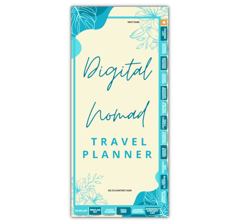 Only $7! "Digital Nomad Planner" from Kimberly Love. Will you be traveling this year? Now you can plan your trip with the aid of your smartphone. 32 pages to help you get organized. Includes a PLR article. #TravelGoals lorenebiz.com/KimNomad