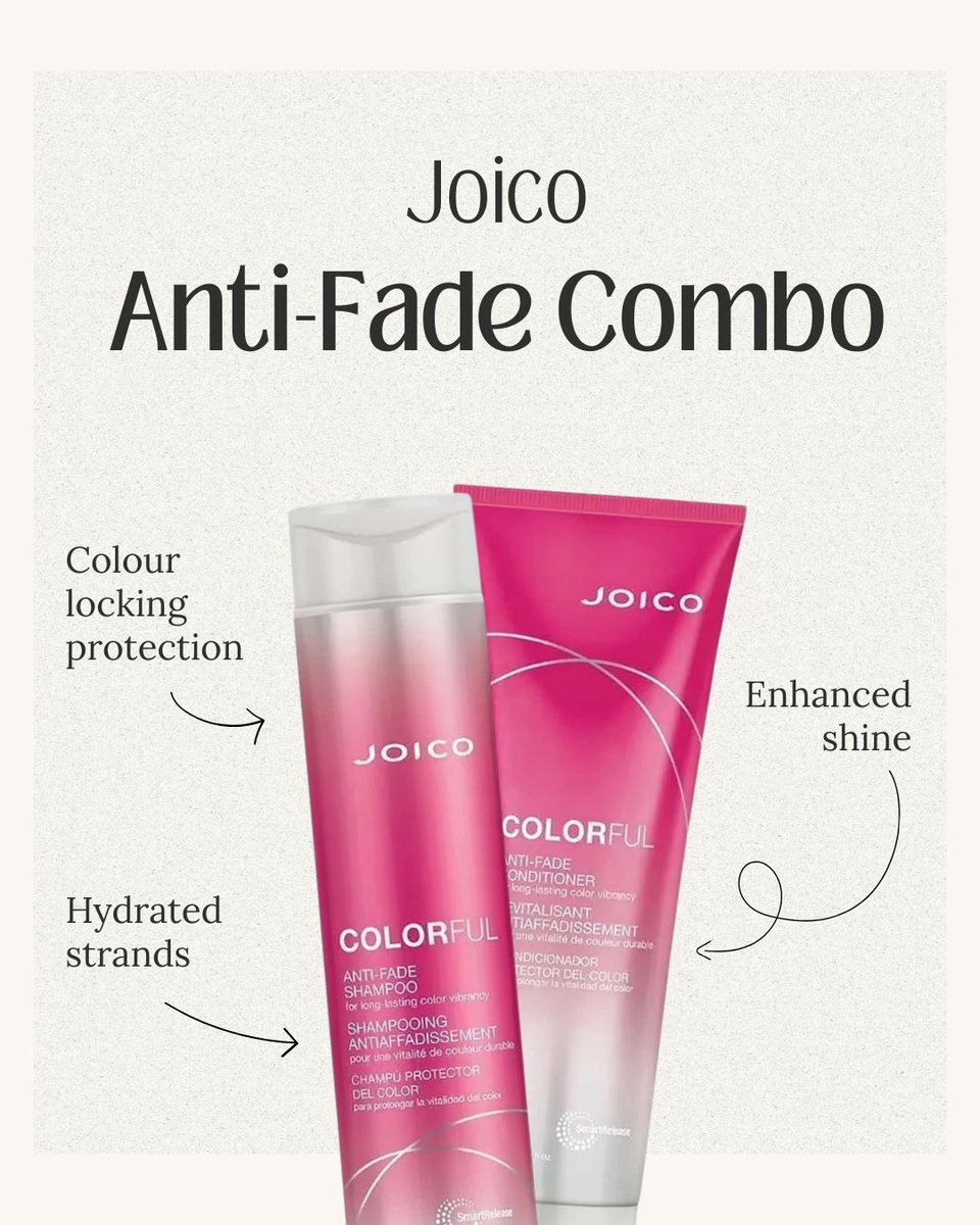 CapelliHairCPT's tweet image. Faded hair? Not on our watch!

Joico's Anti-Fade Shampoo &amp;amp; Conditioner gently cleanses and nourishes while locking in your hair colour, keeping it vibrant, shiny, and full of life for longer.

Visit Capelli to grab yours today!

#capelli #joico #haircare #hairproducts