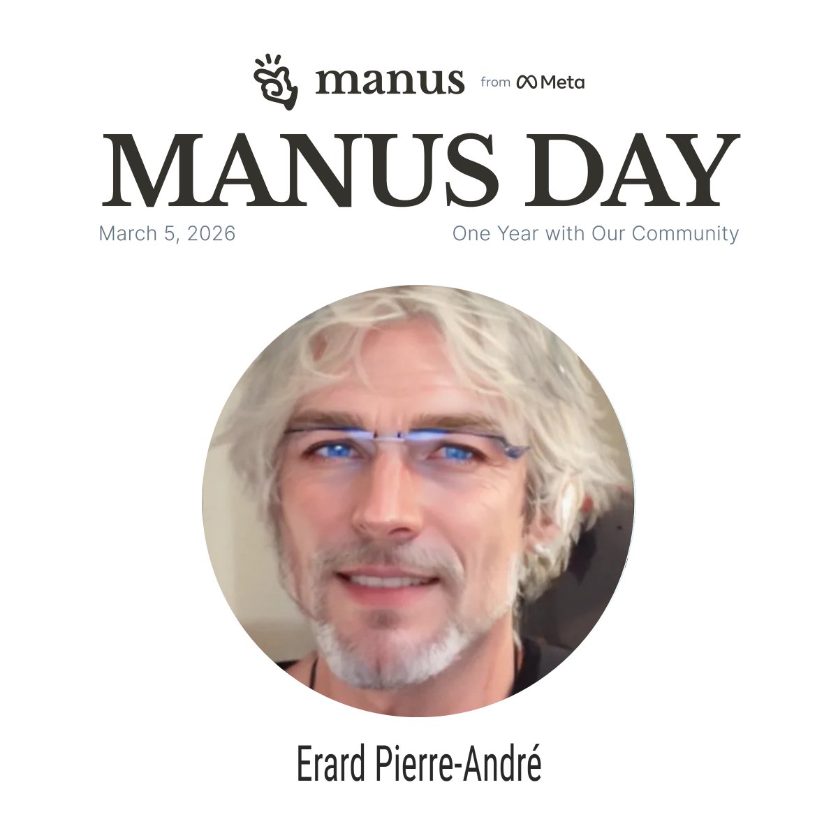 Pierreerard's tweet photo. It's Manus Day 🎉
One year in with Manus.
Met a bunch of cool people and built some fun stuff along the way.
Come celebrate with us!

#ManusOneYear #AgentOneYear #ManusDay #ManusAI #ManusCommunity https://t.co/TcjJIZYkwH