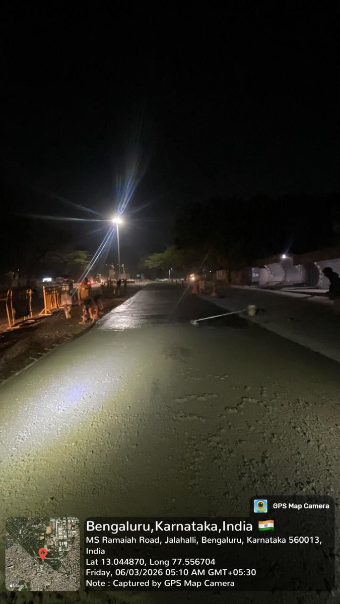 GBA_office's tweet photo. 🚧 PQC Laying Works | BSMILE initiative
PQC (Pavement Quality Concrete) laying works are in progress at BEL Road and Dr. Rajkumar Road under the BSMILE Project.
✅ strengthening road infrastructure and improving travel comfort. 🛣️
#Bengaluru #RoadDevelopment #BSMILE #GreaterBengaluruAuthority #DKShivakumar #gbachiefcommissioner
@DKShivakumar