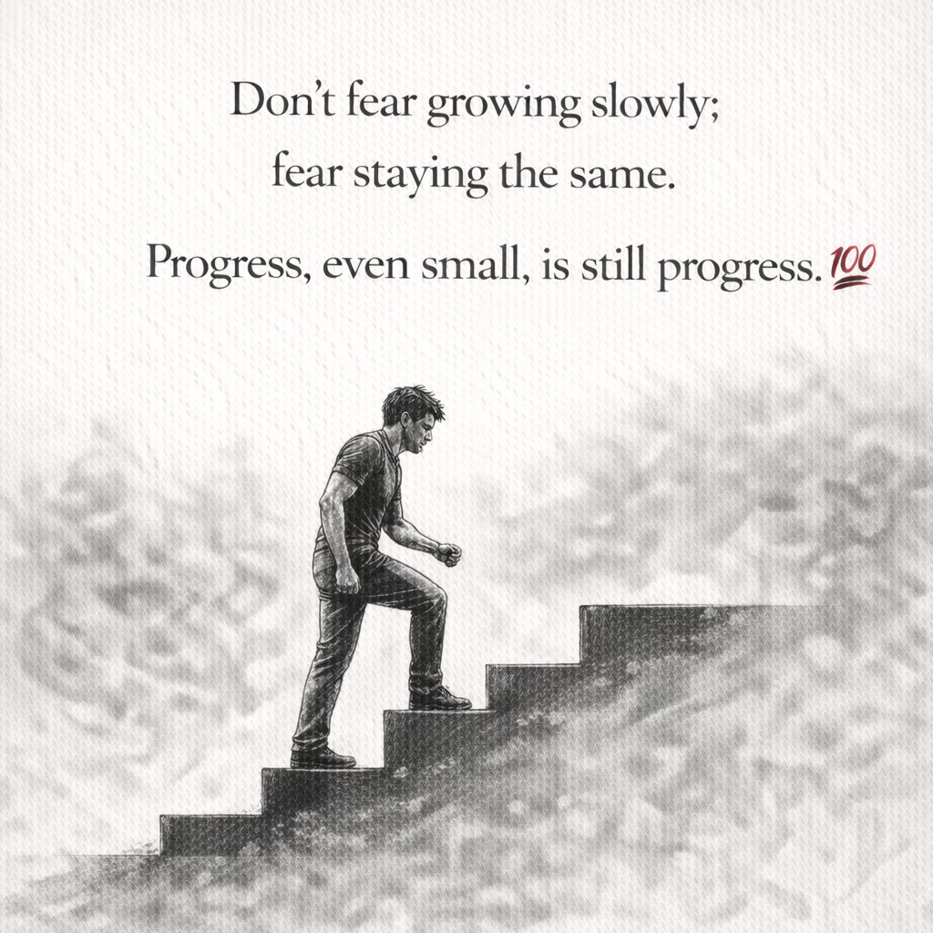 SaMsOpY948's tweet image. Don’t fear slow growth.
Fear staying the same.
Even small steps
move you forward. 💯
💬 Comment “Progress”
💾 Save this
📤 Share
#ProgressDaily
#GrowthMindset
#MindsetShift