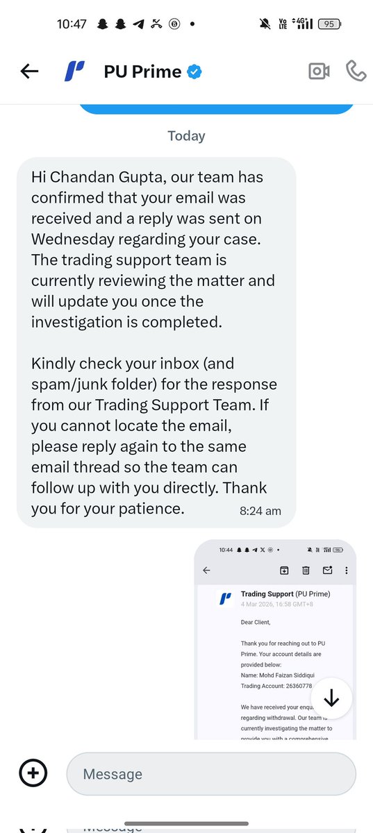 chandangupta799's tweet photo. @puprime This is not a reply it's a scam from 3 days I am not able to place single Trade or withdrawal my single cent what a scam you are doing #scam #Puprimescam #alert #ww3 #iran #xauusd https://t.co/0JTDxAcmjI