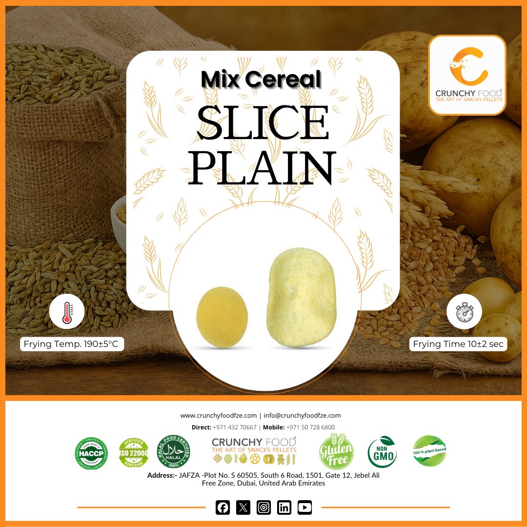 CrunchyFoodFze's tweet photo. 🍽️ The Crisp Foundation Behind Great Snacks!

Our #mixcerealsliceplain snack pellets are crafted for steady expansion and reliable texture, giving snack makers the crisp bite customers expect in every batch.

🌐 https://t.co/EWCQohTd0m

#SnackPellets #crunchyfoodfze https://t.co/PvYZOlI8ME
