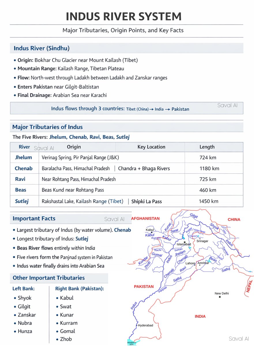The Indus River System #UPSCPrelims2026 #UPSC