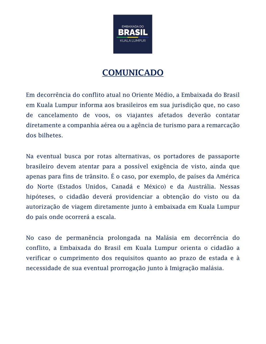Embassy of Brazil in Kuala Lumpur and Brunei tweet media