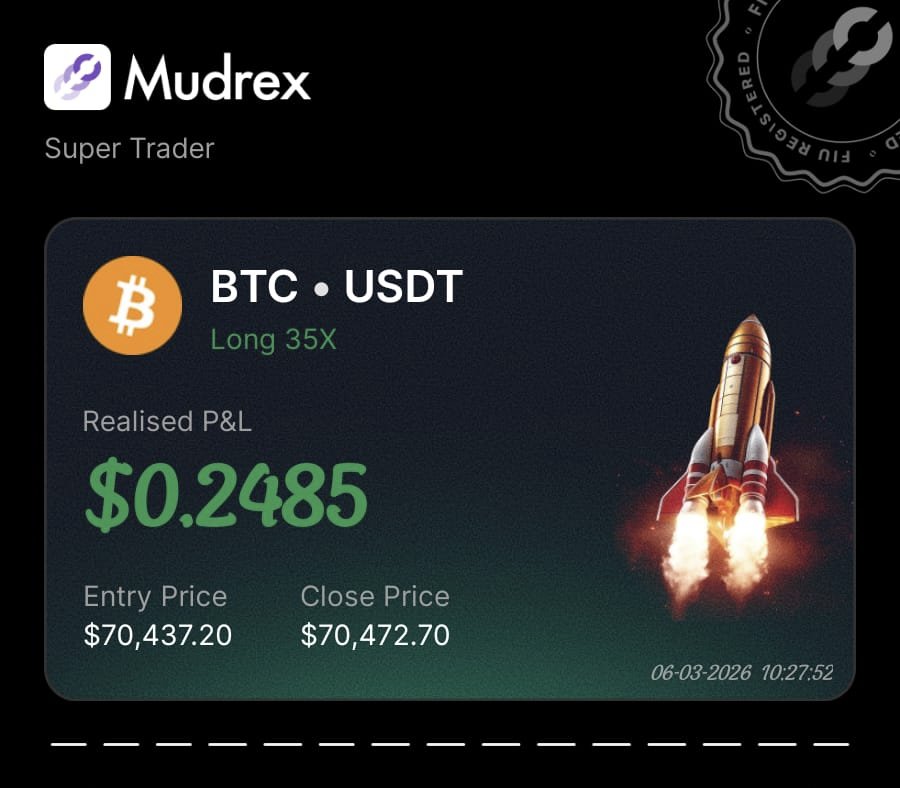 GuruCrypto47637's tweet photo. @officialmudrex @mudrex #MyBestINRTrade  #MudrexINRFutures 

@officialmudrex 

Best wishes everyone https://t.co/fisXJLgLdg