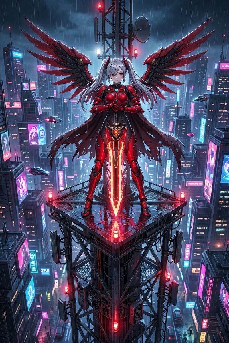 翼のアーマードガール。 #AIイラスト