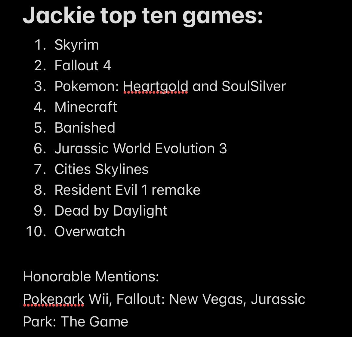 Jackie list👀