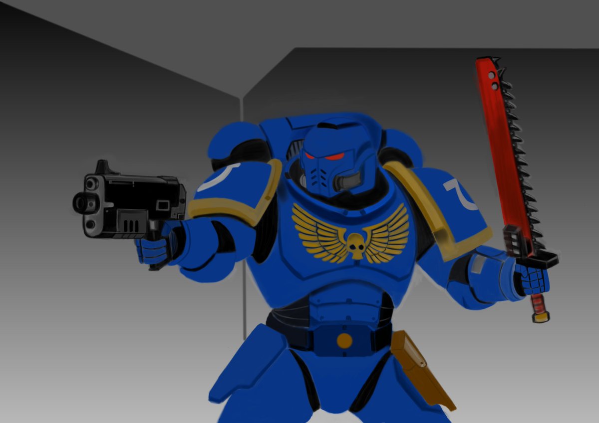 Indrajith_98's tweet photo. My First Astartes drawing 
Ultramarine from Warhammer 
#warhammer40k 
#WarhammerCommunity 
#WarhammerArt https://t.co/3S9ALOvSrG