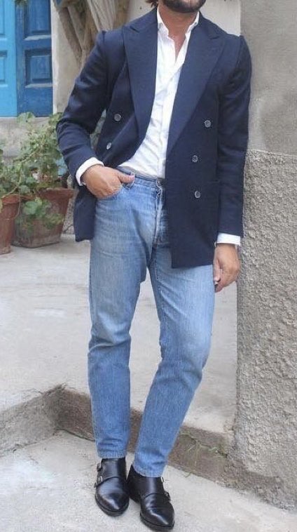 fashionhommemex's tweet image. Viernes Casual de Oficina!!! Tres #outfits con jeans y un blazer!!! #men #fashion #menfashion 🎩👔👞