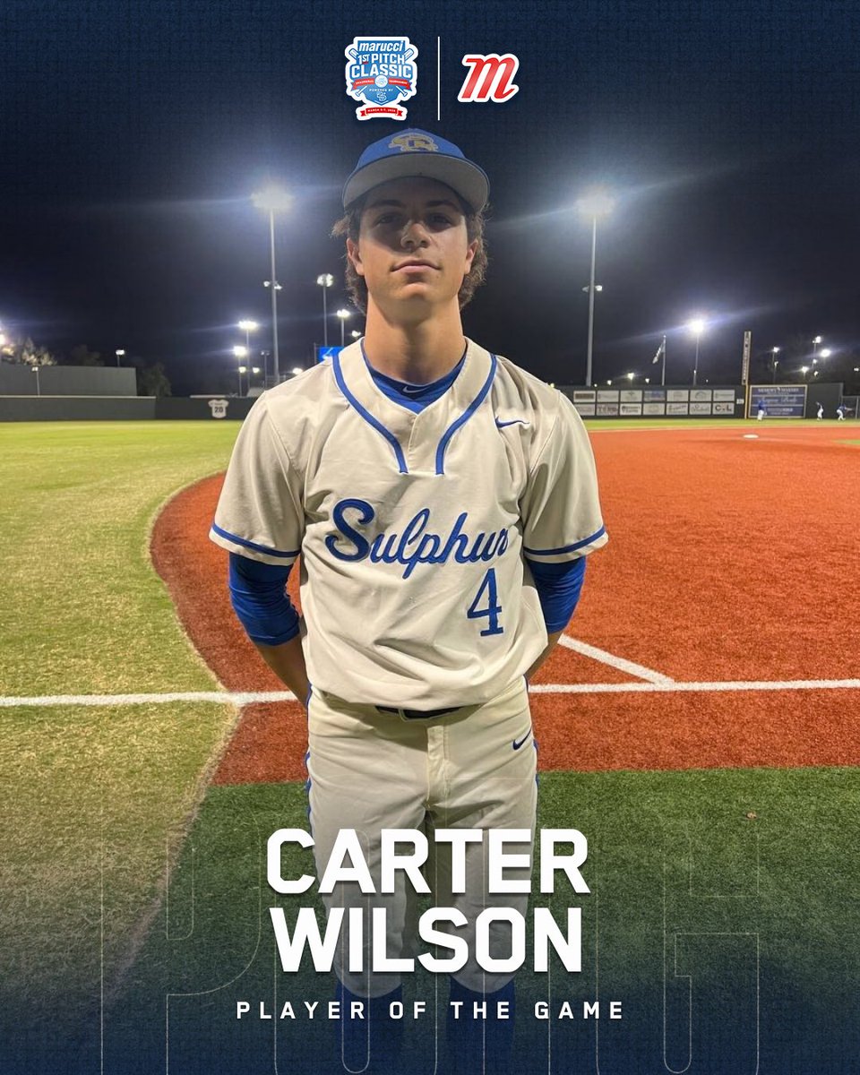 ⭐️ Player of the Game ⭐️

Carter Wilson

2026 | Sulphur HS
<a href="/lakecharlescvb/">Visit Lake Charles</a> | <a href="/TorsBaseball/">Sulphur Golden Tors Baseball</a>