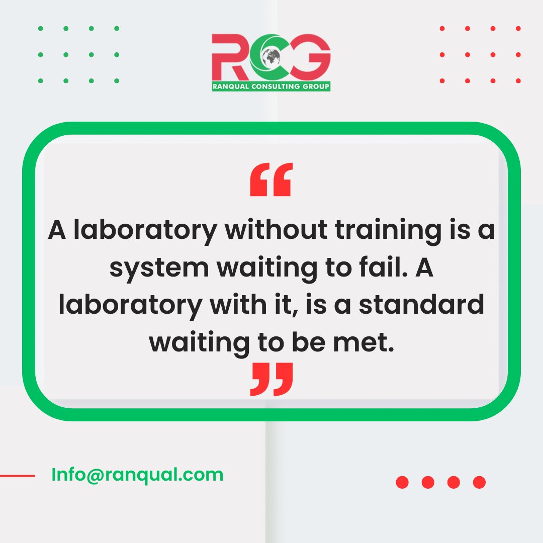 RanqualCG's tweet photo. A laboratory without training is a system waiting to fail.
With training, it becomes a standard waiting to be met.
Is your lab ready for ISO 15189?

📩 Contact us: info@ranqual.com
#ISO15189 #LabTraining #Accreditation #QMS https://t.co/KmDJ2OLLOg