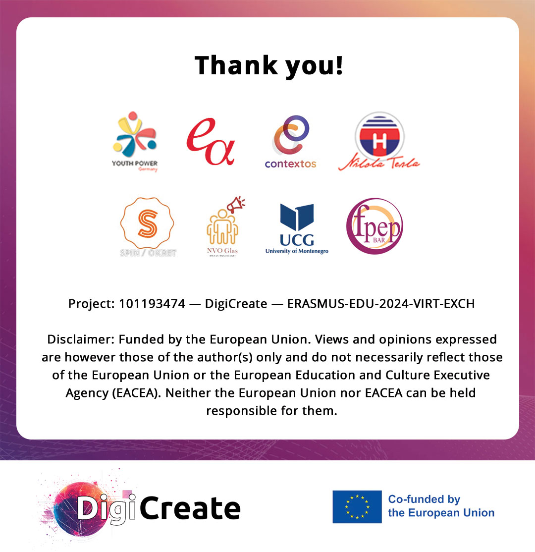 DigiCreate_'s tweet photo. Our research shows that 36.87% of young creatives have 1-2 years of experience, but in emerging markets like Montenegro, 18.69% are still seeking their first break. We're aiming to help bridge that gap!

#DigiCreate #EACEA #ErasmusPlus #EUCofunded #SDG8 #Innovation https://t.co/b4FtwO7J3j