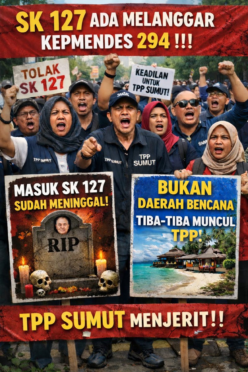 aninjata559's tweet photo. Ada apa dengan SK 127 Tahun 2026
#RevisiSK127
#SK127TidakSesuaiKepmen294
#420TPPdiSumutMohonDikontrakkembali
#TPPProvinsiSumut
@Prabowo
@gibran_tweet
@bang_dasco
@YandriSusanto 
@ArizaPatria 
@ijeck09 
@bpsdmkemendesa 
@KerjaSeskabRI
@sugiono_57
@bang_dasco https://t.co/YJQiIQZoAX