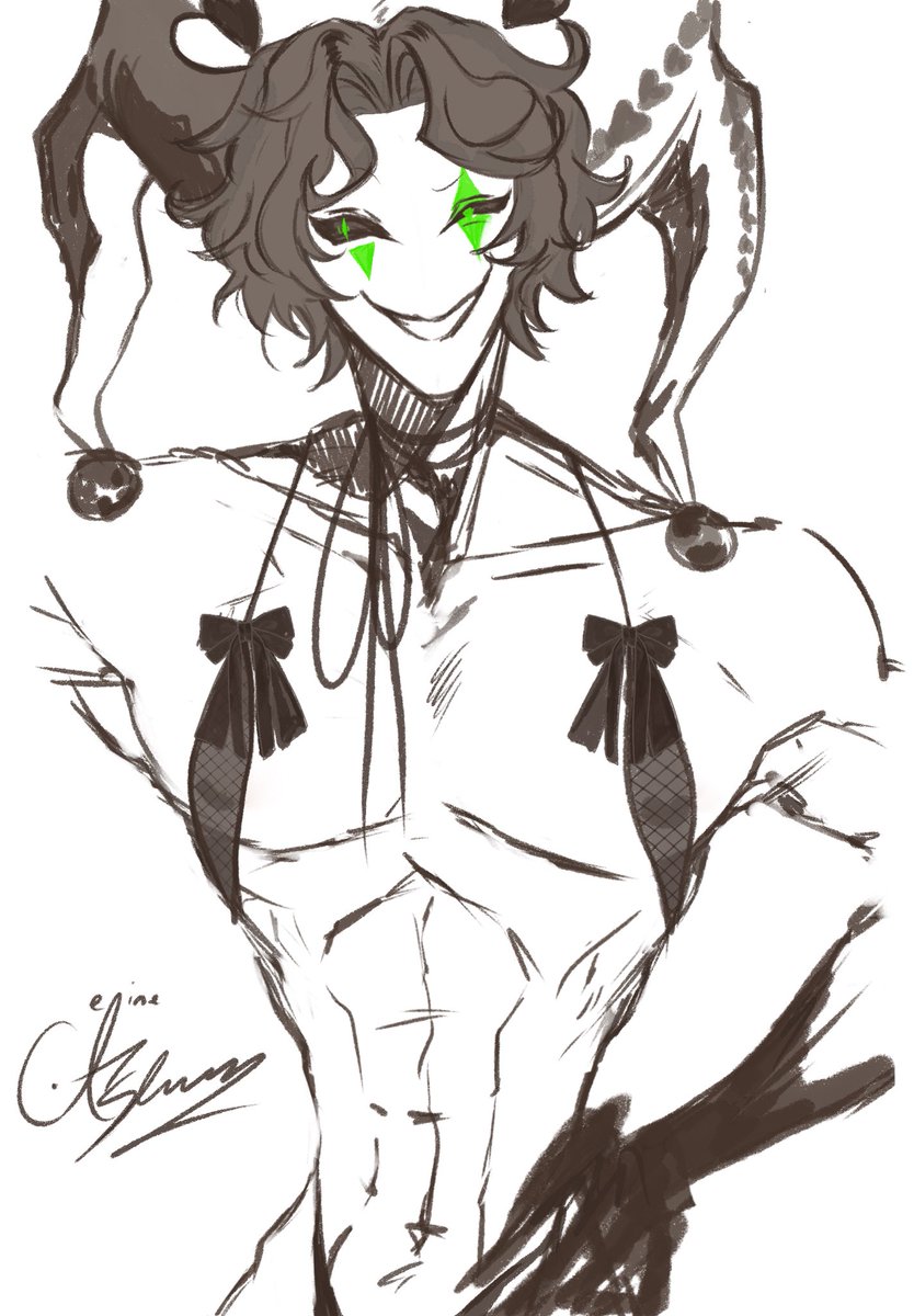 I don’t usually do sketches but I hated his hair and I hope he goes bald

#thefreakcircus #Harlequin