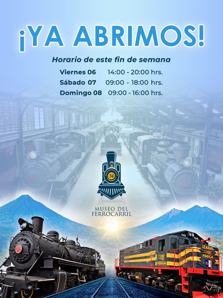FFegua's tweet photo. !Los esperamos! 
#MuseodelFerrocarril #PatrimonioNacional
#Guatemala #FEGUA https://t.co/0IVzMkkq0Z