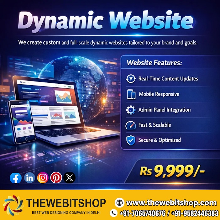 TheWebITShop's tweet photo. 💻✨ The Web IT Shop – Dynamic Website Development ✨💻

📧 Email: tws.laxmi@gmail.com

🌐 Website: https://t.co/cEOAdnO9KA

📞 Call: +91-7065740676, +91-9582446383

#TheWebITShop #DynamicWebsite #WebsiteDevelopment #WebDesign https://t.co/EWpDLsh6Wr