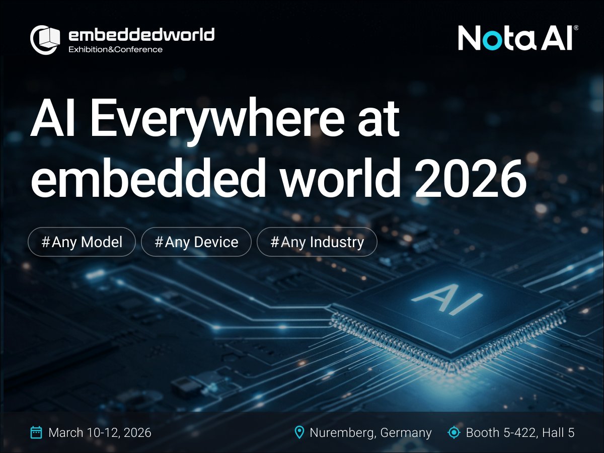 nota_ai's tweet photo. 🇩🇪𝐌𝐞𝐞𝐭 𝐍𝐨𝐭𝐚 𝐀𝐈 𝐚𝐭 #𝐄𝐦𝐛𝐞𝐝𝐝𝐞𝐝𝐖𝐨𝐫𝐥𝐝𝟐𝟎𝟐𝟔 𝐧𝐞𝐱𝐭 𝐰𝐞𝐞𝐤 𝐢𝐧 𝐍𝐮𝐫𝐞𝐦𝐛𝐞𝐫𝐠!

Discover how #NetsPresso® and #NVA optimize and deploy AI models across devices and industries for real-world edge AI.
​
🤝Meet #NotaAI’s experts:
https://t.co/KdxQKIaWJg https://t.co/89LGFQD5r4