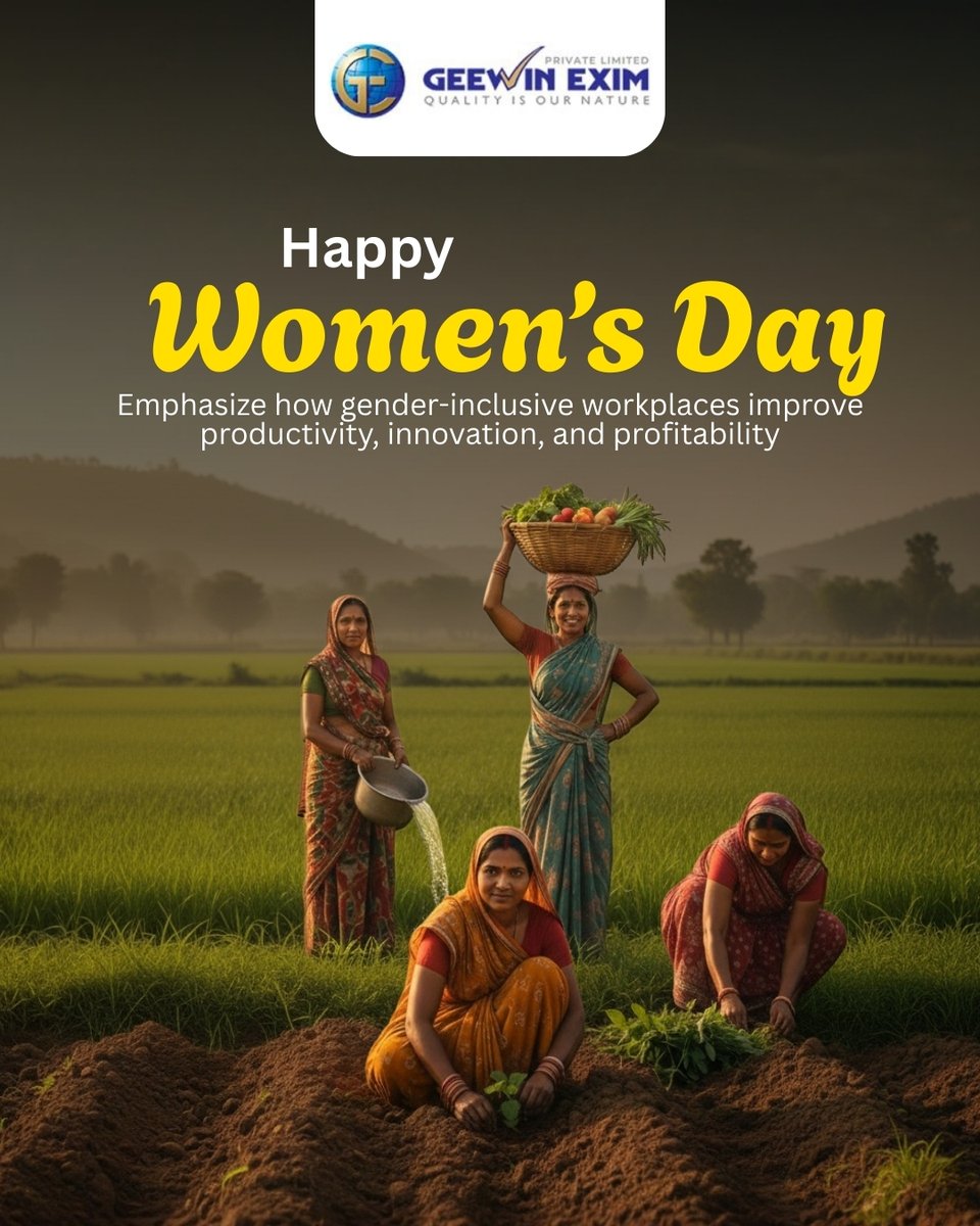 EximGeewin's tweet photo. Empowering women who nurture growth from farms to global markets.
Celebrating strength, leadership, and endless possibilities. 🌸

#AgroExports #SpiceExporters #GlobalTrade
#WomensDay #InternationalWomensDay #WomenInBusiness https://t.co/PpxkGHt1P8