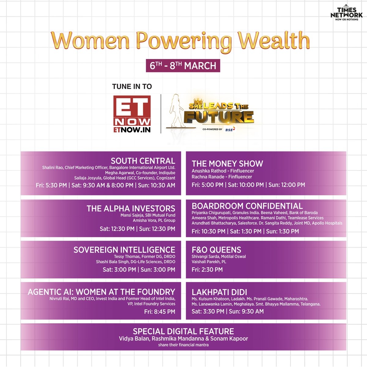 ETNOWlive's tweet image. She Rises, She Leads, She Shapes The Future 🌟     

Celebrating The Powerful Voices Making A Difference In The Newsroom And Beyond Only On ET NOW From March 6 To 8  

#ETNOW #WomensDay #WomenWhoLead #WomenInNews #LeadTheFuture #InternationalWomensDay