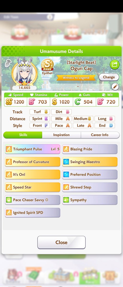 MajinHogie's tweet photo. @umamusume_eng Probably my first S rank with Oguri; look like 20 runs https://t.co/owrzKUnOMG