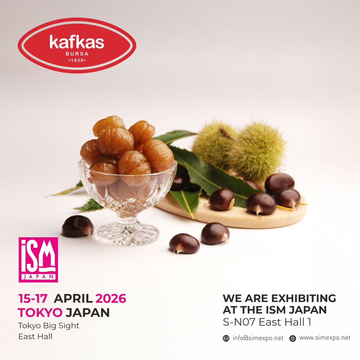 15 -17 Nisan 2026 tarihleri arasında Japonya'nın Tokyo kentinde düzenlenecek olan Anuga Select Japan Fuarı'nda, KAFKAS , 2026 yılı için  yerini almıştır. #ismjapan2026 #anugaselectjapan2026 #kafkas