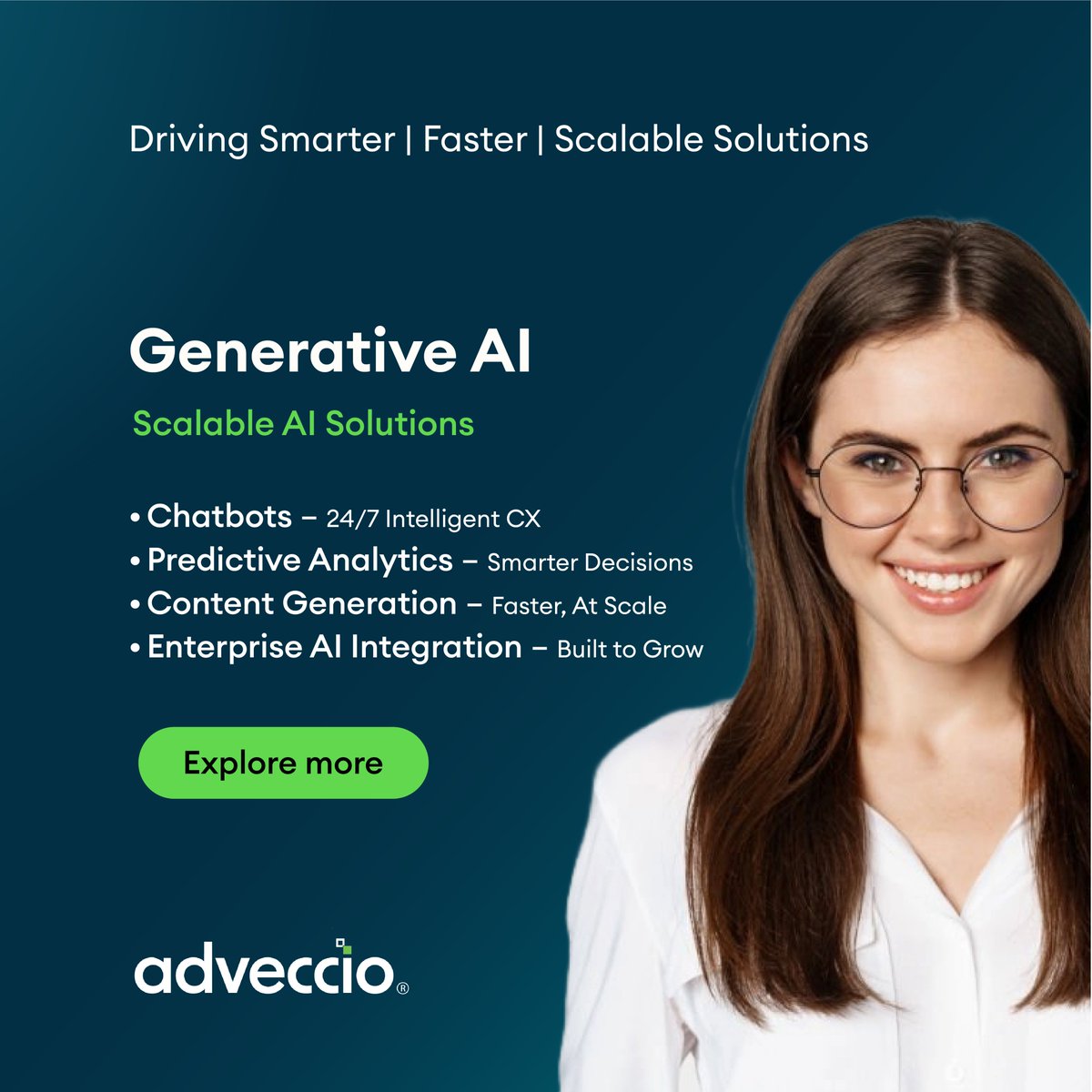 adveccio's tweet photo. #GenerativeAI is here transforming businesses with #Chatbots #ContentGeneration #WorkflowAutomation & #PredictiveInsights. Our Sri Lanka offshore teams deliver custom AI solutions to help you innovate, scale, and stay ahead. https://t.co/AmvtXElqv2 #SoftwareDevelopment #Adveccio https://t.co/xDZjB7pxrV