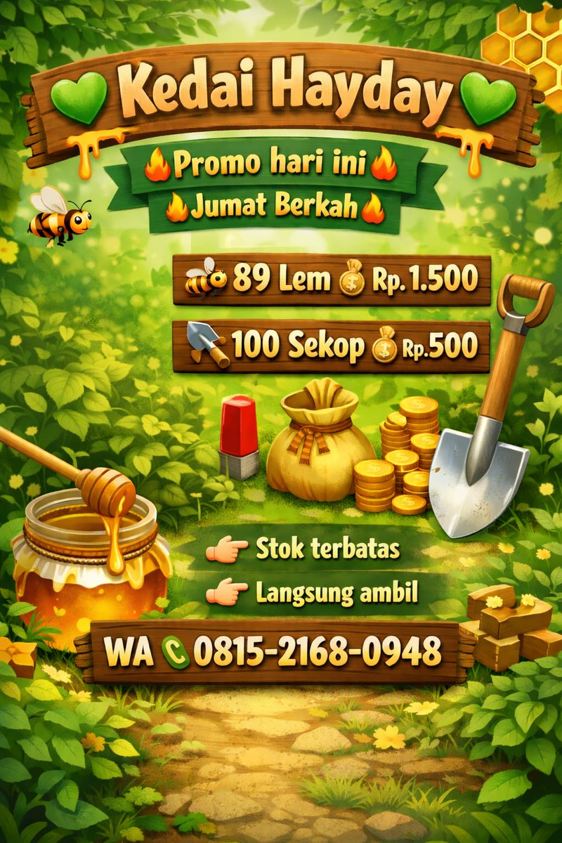 Promo 🔥
yukk yukk yg mau cuzz hub. via WA
gercep stok terbatas