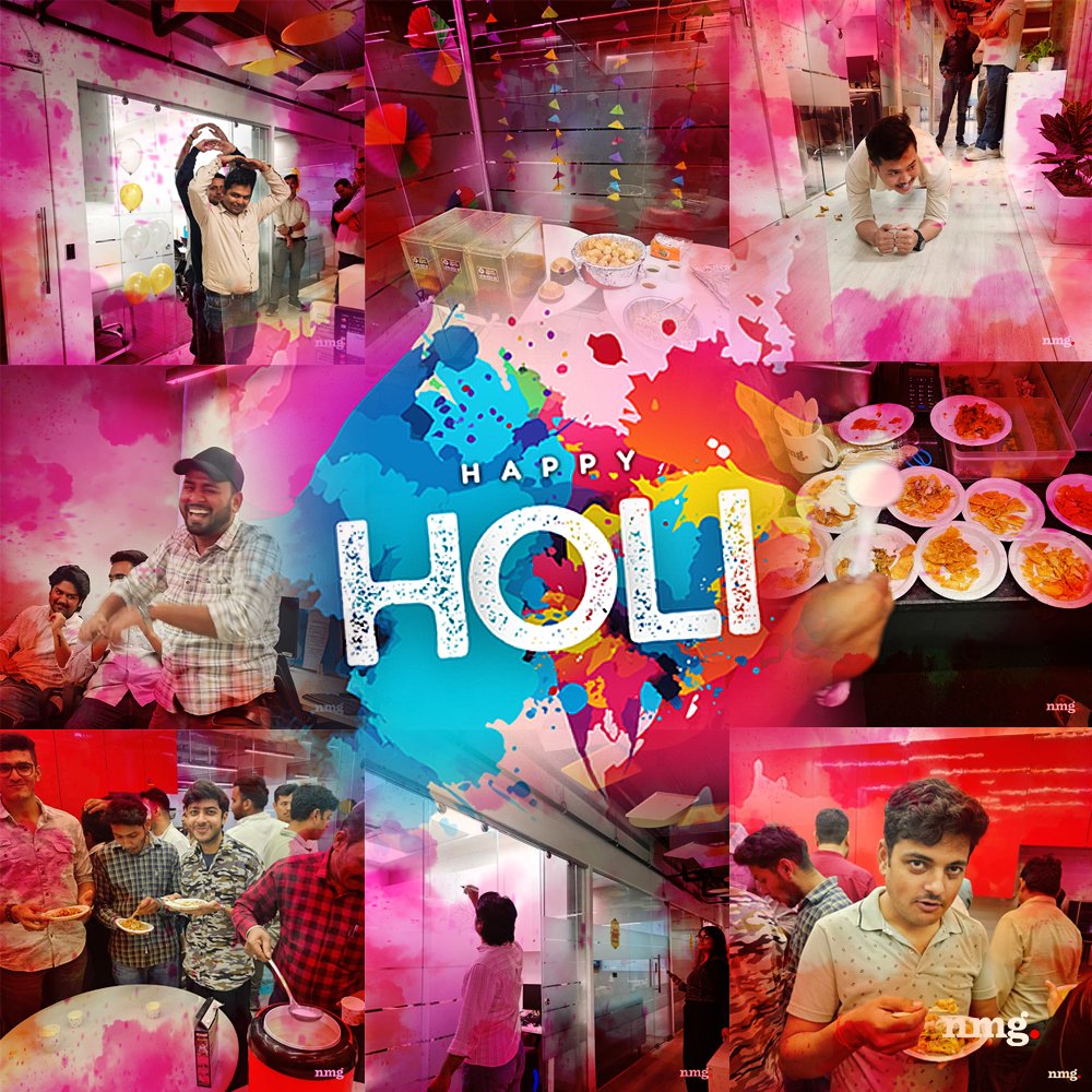 nmgtechnologies's tweet photo. Our Holi celebration at @nmgtechnologies and @nmgdigital office was a beautiful reminder that great teams grow stronger when they celebrate together.

Here’s to more celebrations and brighter moments together. 🎉

#LifeAtNMG #HoliCelebration #TeamBonding #HappyHoli 🎨🌸 https://t.co/SAiTmBDKvP