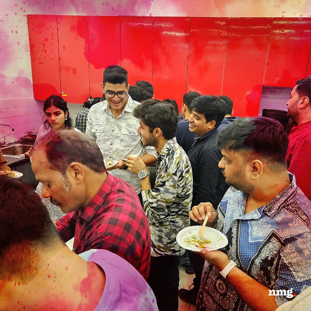 nmgtechnologies's tweet photo. Our Holi celebration at @nmgtechnologies and @nmgdigital office was a beautiful reminder that great teams grow stronger when they celebrate together.

Here’s to more celebrations and brighter moments together. 🎉

#LifeAtNMG #HoliCelebration #TeamBonding #HappyHoli 🎨🌸 https://t.co/SAiTmBDKvP