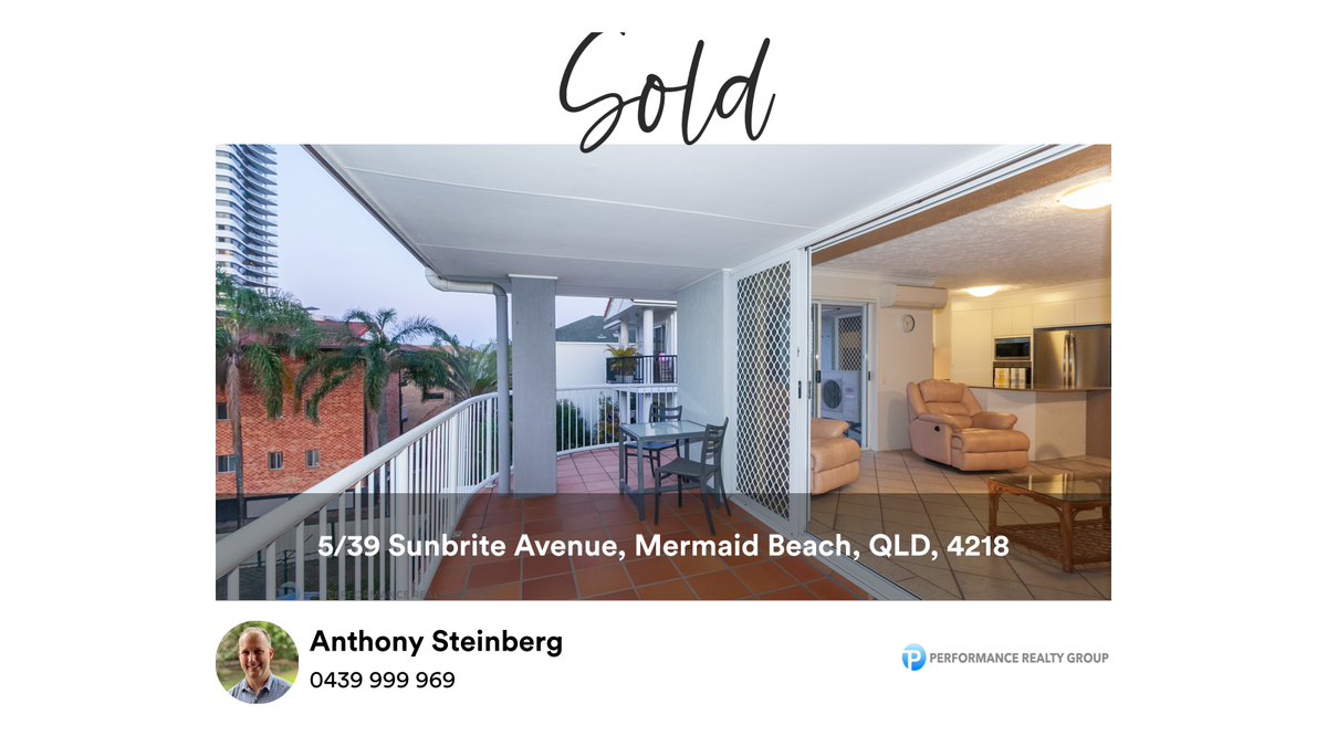 🛌 3 🛀 2 🚘 2
📍 5/39 Sunbrite Avenue, Mermaid Beach, QLD, 4218

Our agent’s latest sale on RateMyAgent
Queensland Real Estate Licence 3281585
rma.reviews/r9wrgwu8sm0a

...
#ratemyagent #realestate #Performance_Realty_Group