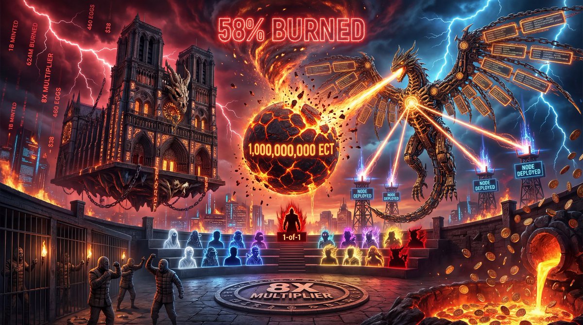 Shodder86's tweet photo. 🧩 SHDL 0x157 – Executive Summary

🔥 “Over a billion minted. 58% burned. Nodes deploying.”

This week’s SHDL was a strong infrastructure + milestone episode. Network deployments are underway, @MemeAsylumX crosses major burn thresholds, and @Drakariaworld supply tightens heading into the next spawn cycle.

---

## 🧠 LOT Distribution

* **470 LOT produced**
* 2 questions → 117 LOT each
* Host → 117 LOT
* @Dragonchain → 118 LOT

Reminder: Get your questions in before refresh each week.

---

## 🧬 Dragonchain Network & Tokenization

This was a meaningful progress update.

### 🚀 Network Deployment

* Early #node deployments are happening now.
* Verification nodes will roll out with broader launch.
* Installation and maintenance are being simplified.
* Businesses interested in running nodes should reach out.

### 🧠 Smart Contracts

* Multiple smart contract systems in beta rollout.
* At least one production system preparing to migrate to the new business nodes.
* Continued architecture refinements.

### 🏗️ Incubator

* Structure progressing.
* Naming updates coming.
* Documentation release will align with broader rollout.

### 📜 Patent Portfolio

* Edits ongoing.
* May release ahead of full ecosystem documentation.

Overall tone: steady build phase — infrastructure tightening, not hype.

---

## 🏛️ https://t.co/hG52NRU8Ne & DENDAO

* Weekly DENDAO meeting held (Joe missed it).
* Agenda remains community-driven.
* Possible pivot developments behind the scenes.
* Login/auth improvements being explored (cookie issues acknowledged).
* Drakaria-style email code login model under consideration.

DEN upgrades are clearly on the roadmap.

---

## 🌍 World Blockchain Roundtable

* **Last Week:** Systems that should use blockchain instead of centralized databases (Ep. 249)
* **This Week:** “What if a blockchain DAO became a cabinet position at the White House?” (Ep. 250)

Milestone episode.

---

# 🤪 Meme Asylum – Major Milestones

The experiment continues to validate itself.

### 📊 Global Stats

* **1B+ $ECT minted**
* **624M burned**
* **58% burned overall**
* ~$1.8M total minted value

The cyclical burn/mint model continues working as designed.

---

### 🔥 Token Breakdown

🐶 $DIPRO

* 88.9% burned
* At 8X multiplier, pushing toward 16X

🔯 $GOY

* 85% burned
* At 4X multiplier

🟥 $TRUMONNEN

* 64% burned
* Recently hit 2X

🐔 $SWING (Current Mint)

* 7 days left in mint phase
* Permanently closes after timer

@j0j0r0 teased upcoming #NFT character cards powered by Drakaria tech — traits and skills will drive unique interactions.

Momentum continues.

---

# 🐉 Drakaria

Spawn cycle closed.

### ⏳ Next Spawn

* Opens in ~13 days
* Only **460 eggs available**
* Price increased to **$38**

Supply algorithm recap:

* Adjusts based on prior spawn performance
* Minimum 100 eggs
* Multipliers up to 5X
* 10% price increase if sold out

If 460 sell out → next season supply jumps significantly and price trends toward ~$42.

---

### 🐲 Hatch Highlight

Fire/Fire dragon:

* ~2.5M density
* 100 Fire
* Strong magic traits

Density = hatch probability per block.
Longer incubation = stronger trait possibilities.

Marketplace remains active with eggs ~$33–$35 and higher-tier #dragons listed.

#Sponsorship opportunities now open for the new age.

---

# 🎤 AMA Highlights

### Best leverage for builders?

* Industrial → on-chain traceability
* Enterprise → transparent incentives
* Consumer → Drakaria entropy

### #AI + #Blockchain?

Strong potential.

Example:
Smart-contract-gated data layer

* All reads/writes logged
* Full audit trail
* Controlled access
* Applicable to health records, AI agents, automation

Joe called it a strong killer-app candidate.

---

## 🛍️ Merch

* https://t.co/Fo5kGj6IAy
* Drakaria merch available
* More designs coming

🐉🔥