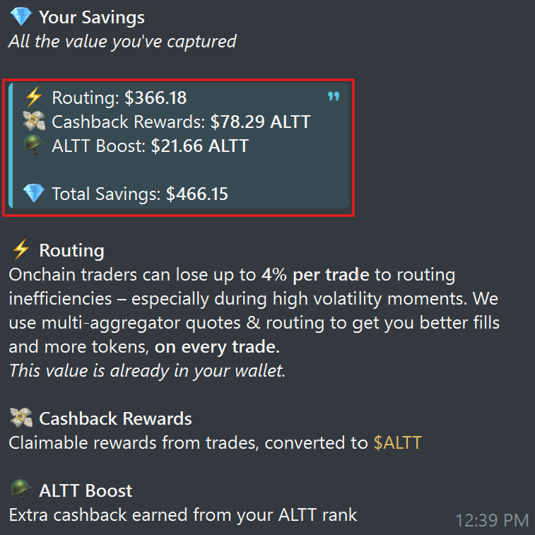 if you wished to gain exposure to $altt without wanting to buy it on the market, i'm pleased to inform you your wish came true

now whenever you make any trades using <a href="/Altcoinist/">Altcoinist</a> trading bot, you are earning $altt tokens in the form of cashback (previously it was in usdc)

this