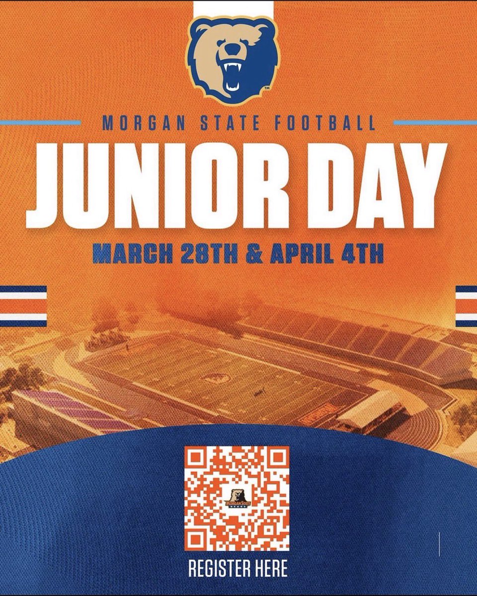 sbtank_'s tweet photo. I will be attending the Morgan state Junior day on April 4th. Thank you @MorganStCoach for the invite and the opportunity!!! @MSUBearsFB https://t.co/TSB8fR0DwK