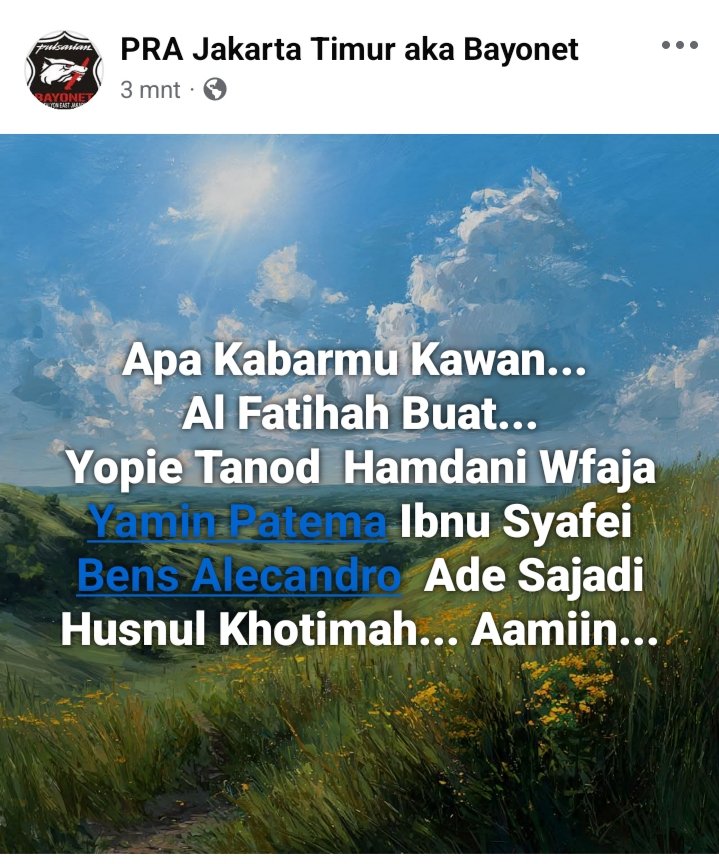 Pra_Bayonet's tweet photo. Al Fatihah Bro n Sis... https://t.co/IjGNYcn7Ae