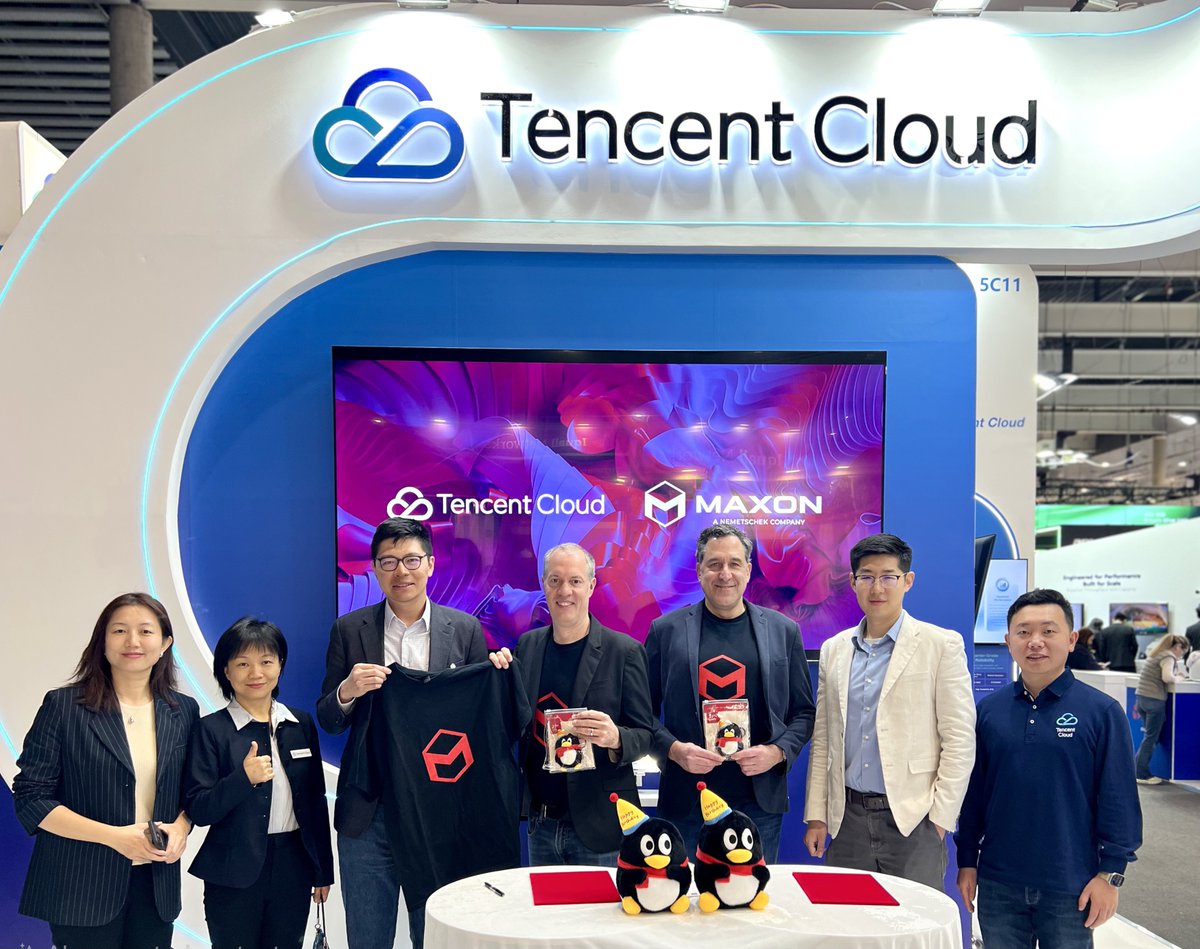 tencentcloud's tweet photo. At #MWC26, #TencentCloud announced its partnership with Maxon @MaxonVFX to bring artist-first #GenerativeAI capabilities into 3D workflows.

Maxon is integrating Tencent HY 3D Global into its award-winning @MaxonCinema4D software, with the roll-out planned for late 2026. New feature will enable creators to accelerate character design, base model development, and complex scene creation with AI that enhances, not replaces, artistic control.

Showcased at MWC for the first time, the integration demonstrates how GenAI can serve as a powerful assistant, expanding experimentation and rapidly exploring multiple creative routes. https://t.co/1px17qFdHp

This collaboration reflects Tencent Cloud’s commitment to empowering global creative industries with scalable AI solutions that preserve artistic integrity while unlocking new possibilities in 3D workflows.

👉 Learn more: https://t.co/qYKvzZe3Vn