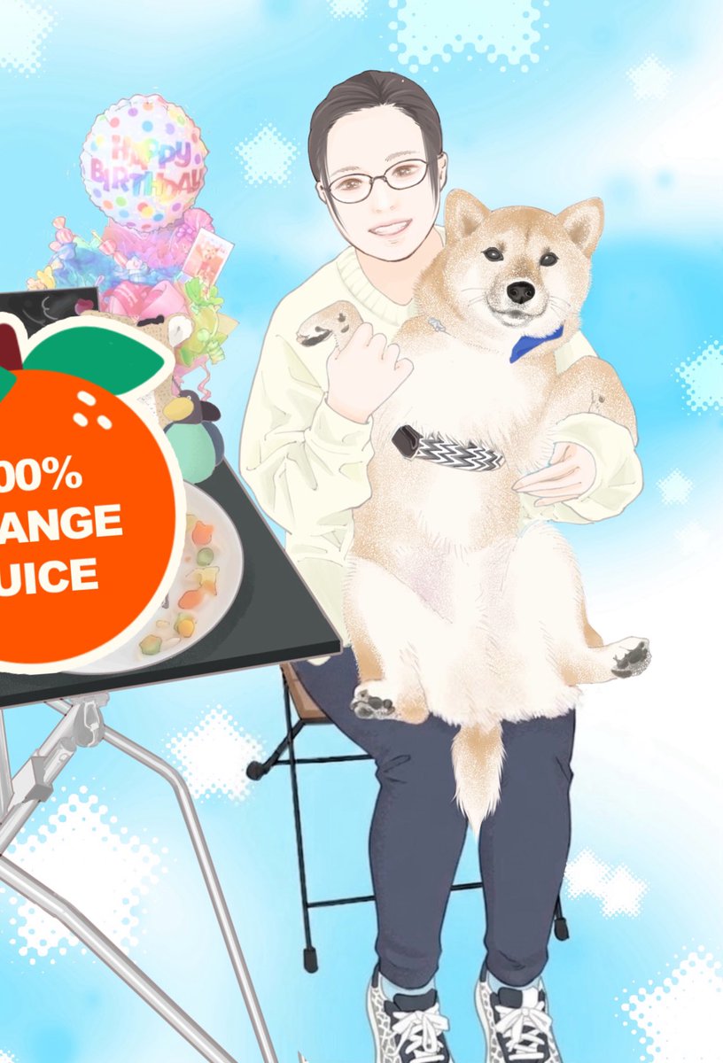 WankoiwaDogCaffe様にて、アニバーサリー企画の似顔絵を描かせて