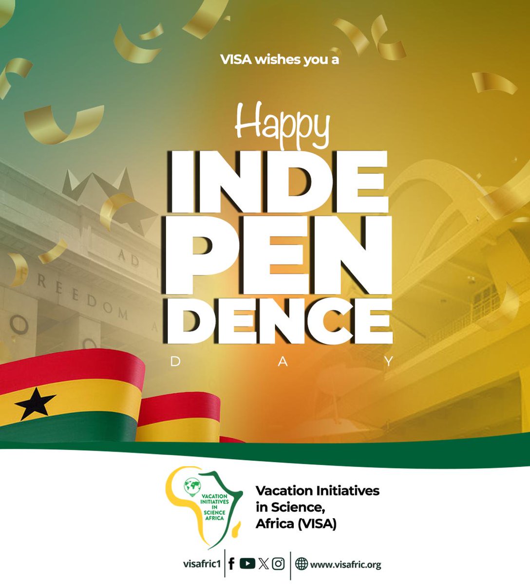 visafric1's tweet photo. Happy 69th birthday, Ghana. May God continue to make us great and strong!❤️

#happyindependenceday🇬🇭 
#6thmarch
#visafric 
#visatoscience https://t.co/wx8enYuN1h