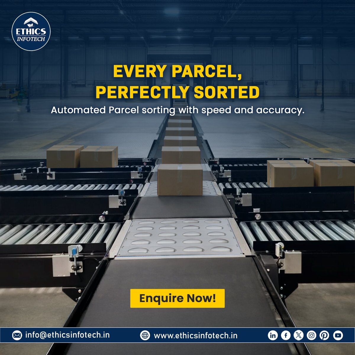 InfotechEthics's tweet photo. Instantly measure, weigh &amp; route every parcel. Smart sorting is made effortless. Boost speed &amp; accuracy in your warehouse today!

#SmartSorting #WarehouseEfficiency #ParcelManagement #LogisticsInnovation #BoostAccuracy #EthicsInfotech https://t.co/dXL22QvDfp