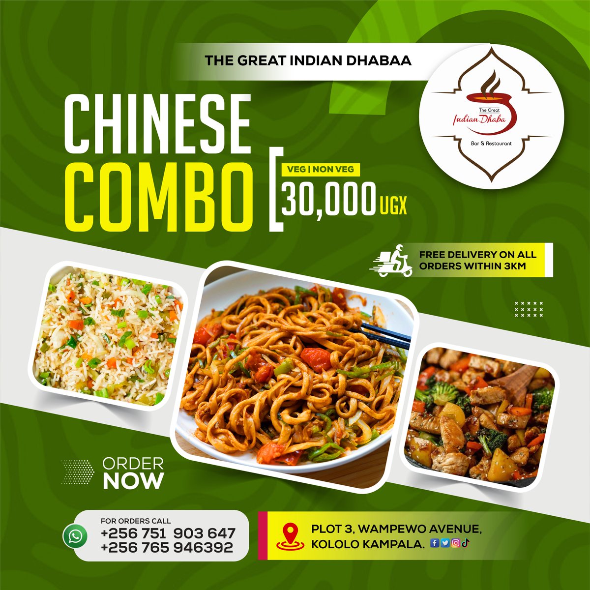 IndianDhabaUga's tweet photo. Craving authentic Asian flavors? Our Chinese Combo is calling your name! 🥢 Fresh, fast, and full of spice. See you at Dhaba!
📍 Plot 3, Wampewo Avenue, Kololo
📞 Call: 0751903647 | 0765946392
#AsianFusion #KampalaFood #ChineseLunch #TheGreatIndianDhaba #WampewoAvenue https://t.co/y2zERXmPX8