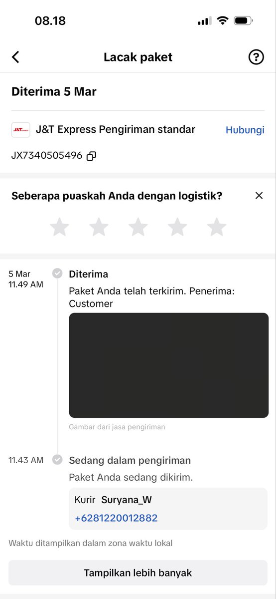 tiifunny's tweet photo. @jntexpressid ini paket saya dikemanain ya? Kurirnya ga amanah, disini statusnya sudah diterima tapi belum ada yg nerima, bahkan tetangga pun ga ada yg terima. https://t.co/h6jEXhJijk