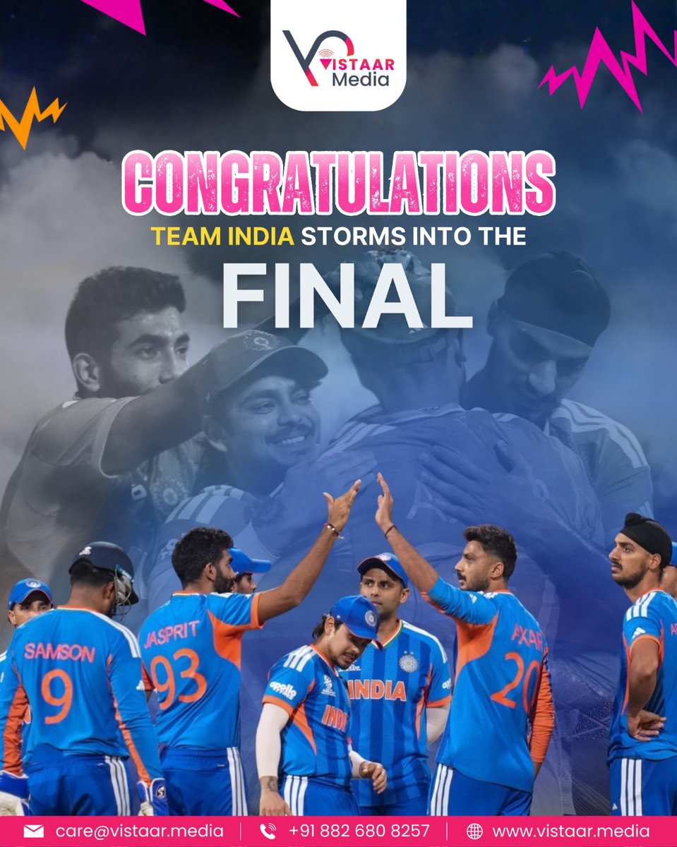 DdayPlanner's tweet photo. Congratulations Team India! Storming into the finals with unstoppable spirit – VISTAAR Media cheers loud! 🇮🇳🔥 #TeamIndia #IntoTheFinals #VISTAARMedia https://t.co/RuhE4gstZi
