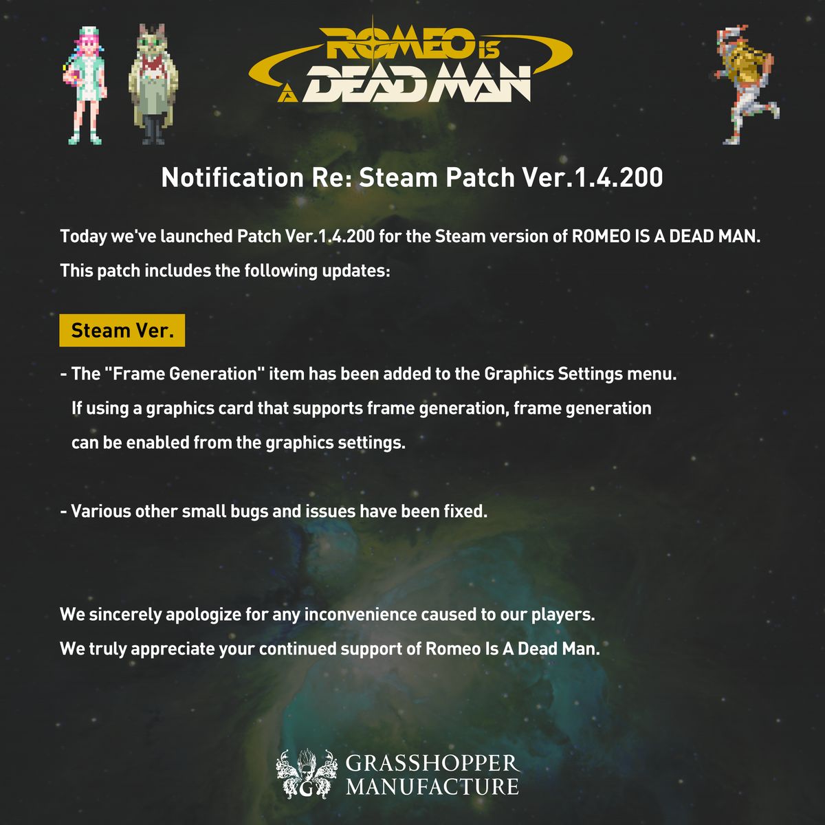 [Steam Patch Update Notice] The Steam version Ver.1.4.200 is now ...