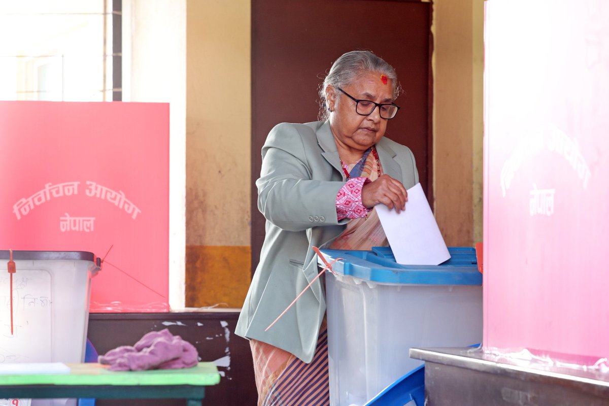 NavitaSrikant's tweet photo. #Nepal #PMSushilaKarki #InterimGovernment #NepalElections #Political 

As we are hours away from the announcement of new political leadership in Nepal, it is imperative that one acknowledges and commends Nepal for emerging with pathways towards stability. 

I commend Rt.Hon @pmsushilakarki jyu for reinforcing how  #WomenInLeadership  are crucial to restore and sustain peace and stability in the disrupted world order. This is a landmark case study from Nepal post Gen Z Protest in September 2025. 

In a period marked by political churn and public expectations for reform, Prime Minister Karki’s leadership stands out for its calm resolve and inclusive vision. 

She has shown that meaningful leadership is measured not only by decisions taken, but by the ability to bring people together, uphold fairness, and protect the dignity of every citizen.

Her rise at this critical juncture is a reminder that true leadership is forged in moments of uncertainty, when the call for justice, accountability, and unity becomes strongest. Through her actions, she has demonstrated that even in turbulent times, the ideals of democracy can be strengthened through integrity, empathy, and collective purpose.

@pmsushilakarki @MofaNepal 
@IndiaInNepal @MEAIndia
