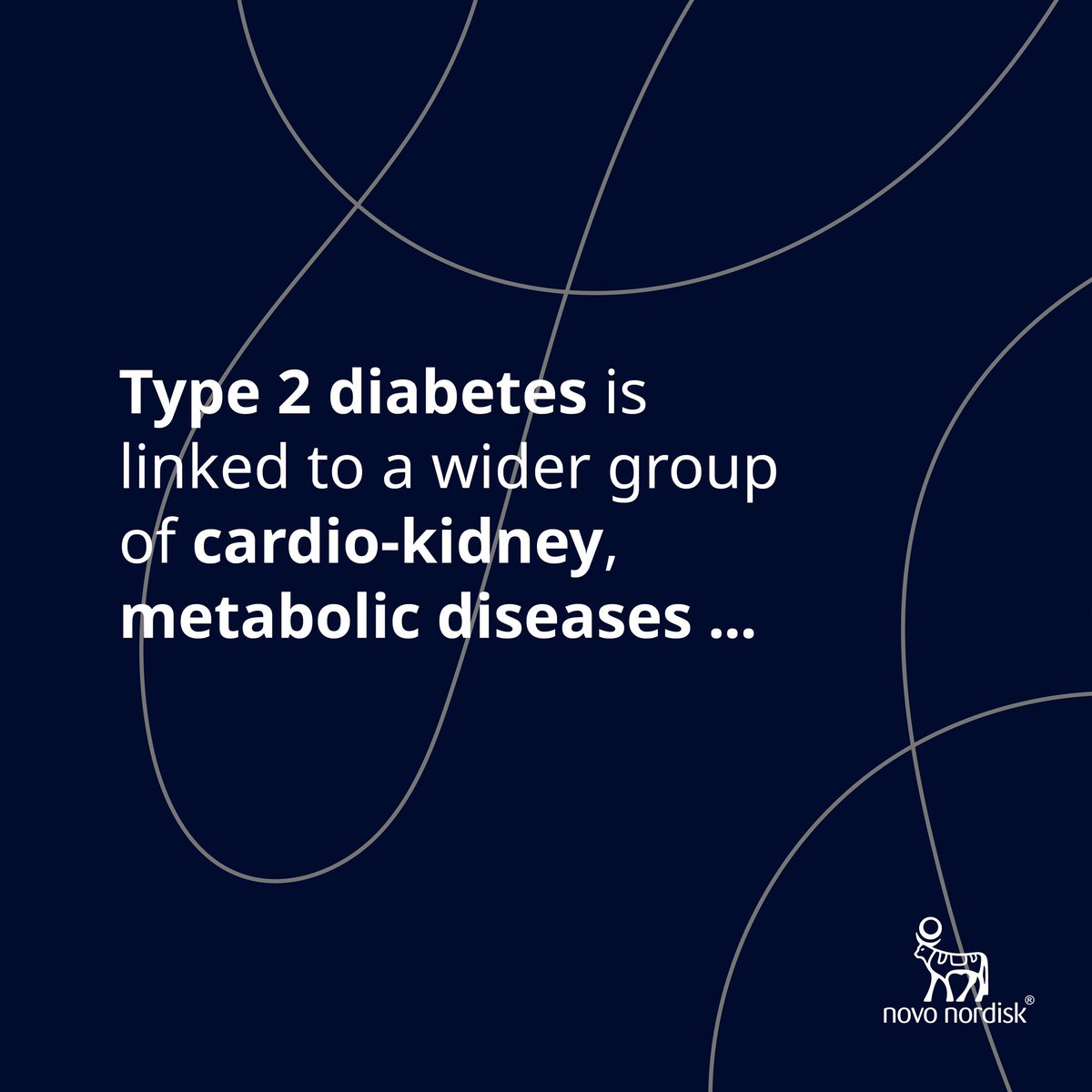 NovoNordiskLive's tweet photo. Diabetes doesn’t travel alone. People with type 2 diabetes are at an increased risk of cardiovascular complications.¹