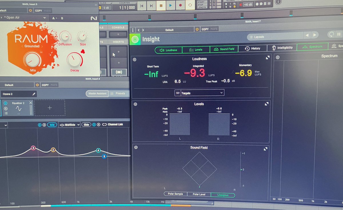 新曲マスタリング中
リファレンスと比べながら調整してみる。
トータルコンプはSSLでいい感じに、サイドチェーンでローを外すと上手くいった。
イメージャーで広げたらセンターが薄くなったので、後ろにEQ。
MIDのローとボーカル成分をブースト。
接着感が微妙だったのでトータルリバーブいれてみた。